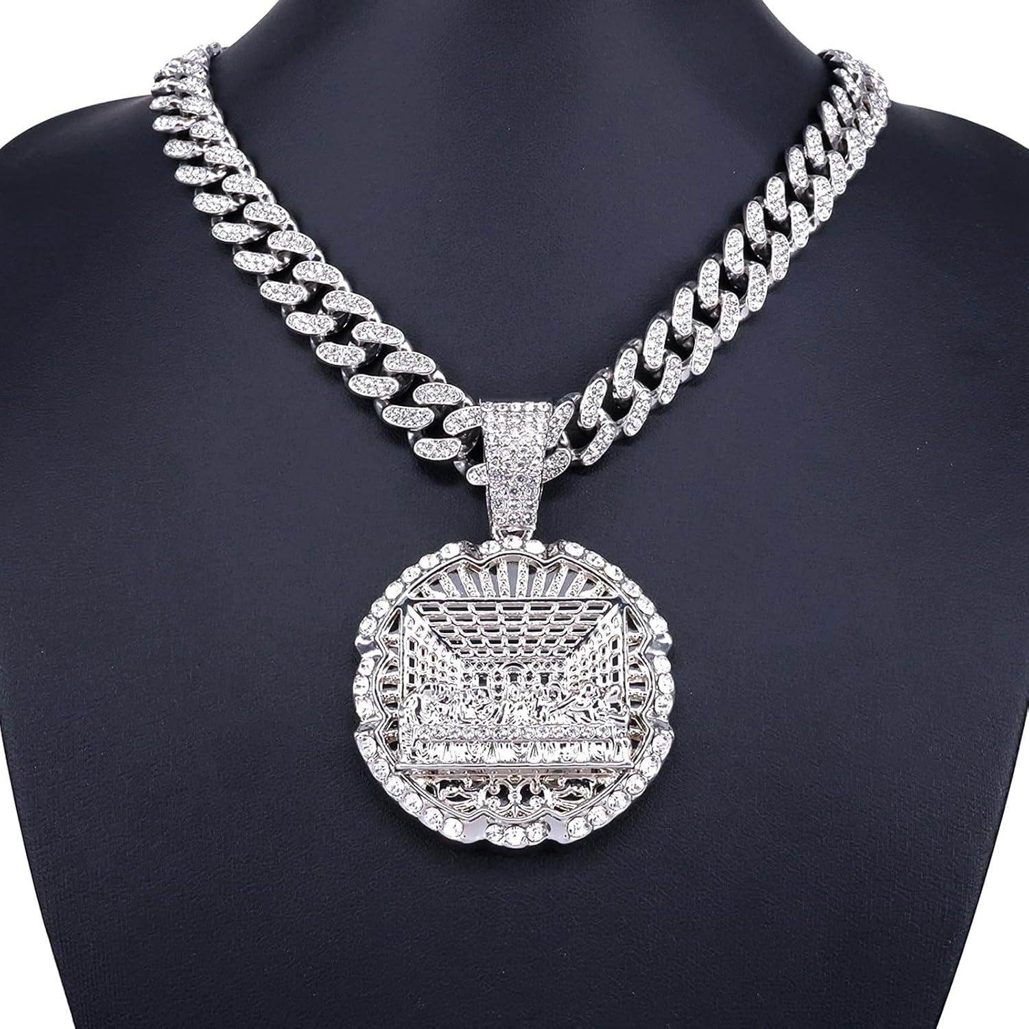Miami Cuban Chain Ice Tiger Head Miami Cuban Link Chain Necklace - Gold/Silver Plated Cubic Zirconia Hip-Hop Jewelry Gift For Men - Image 5