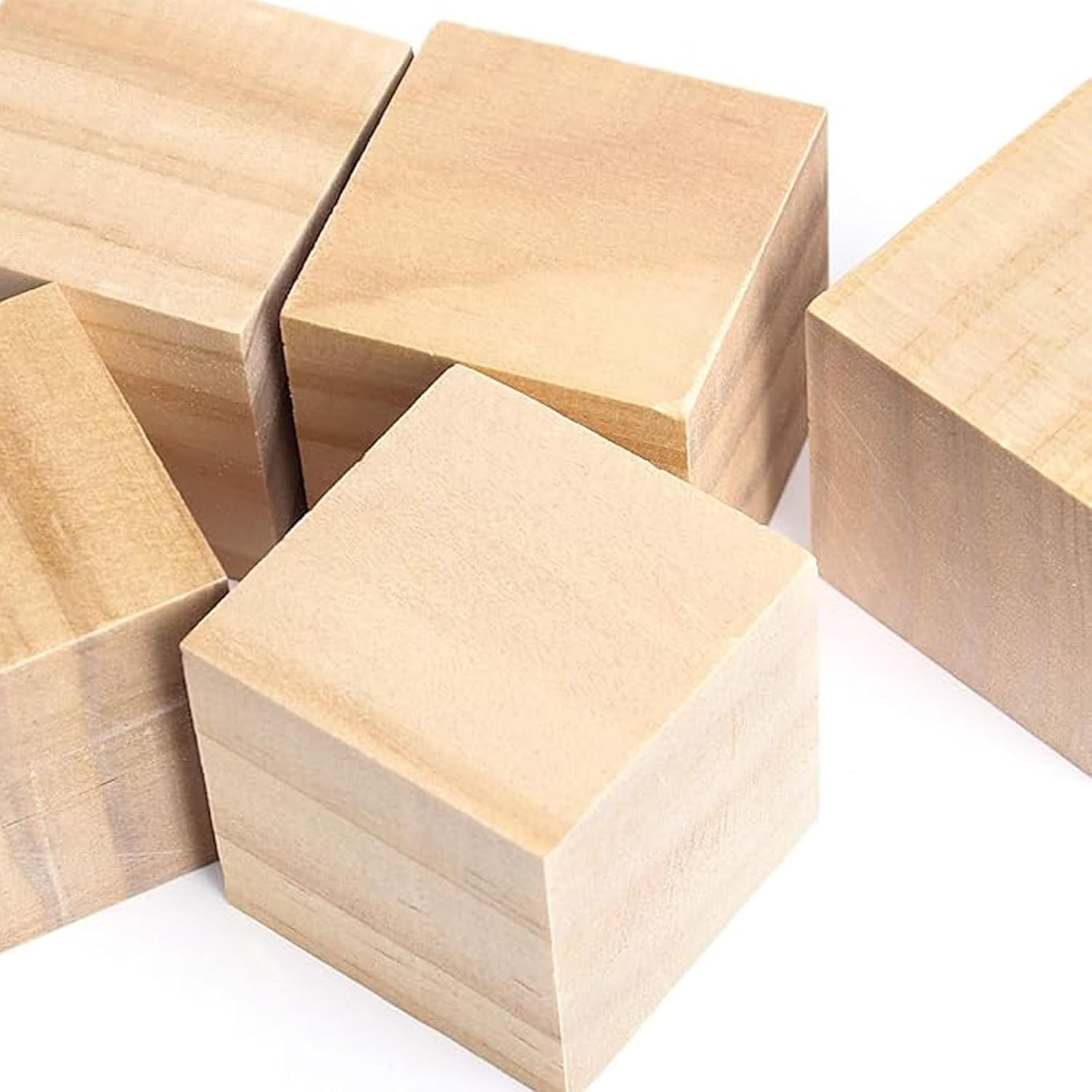 HOZEON 60 PCS 2 Inches Wooden Cubes, Natural Unfinished Wood Blocks, Wood Square Blocks for Crafts,Puzzle Making, Decorating, Painting and DIY Projects