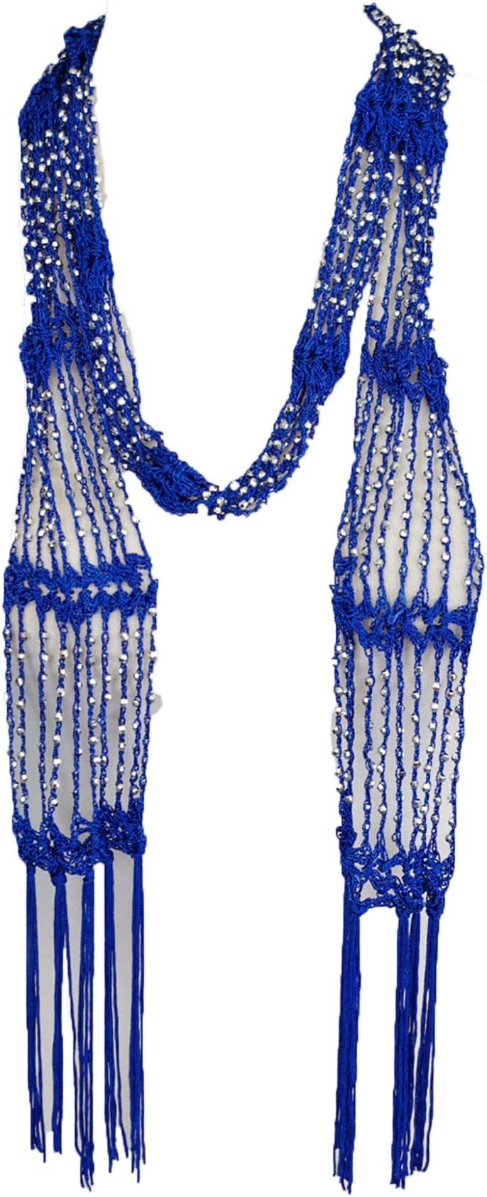 ALRINA Fishnet Beaded Scarf, Summer Belt, Infinity Scarf, Necklace, Plain, Solid Color