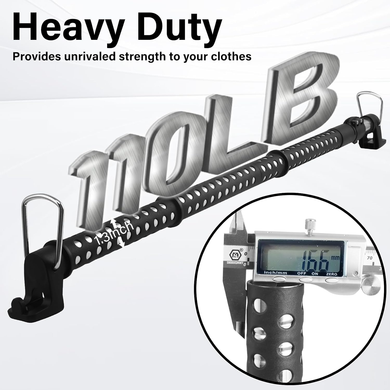 Heavy Duty Car Clothes Hanger Bar, 34-51inch | Telescopic Adjustable, Suitable For Cars Trucks SUVs RVs, Road Trippers