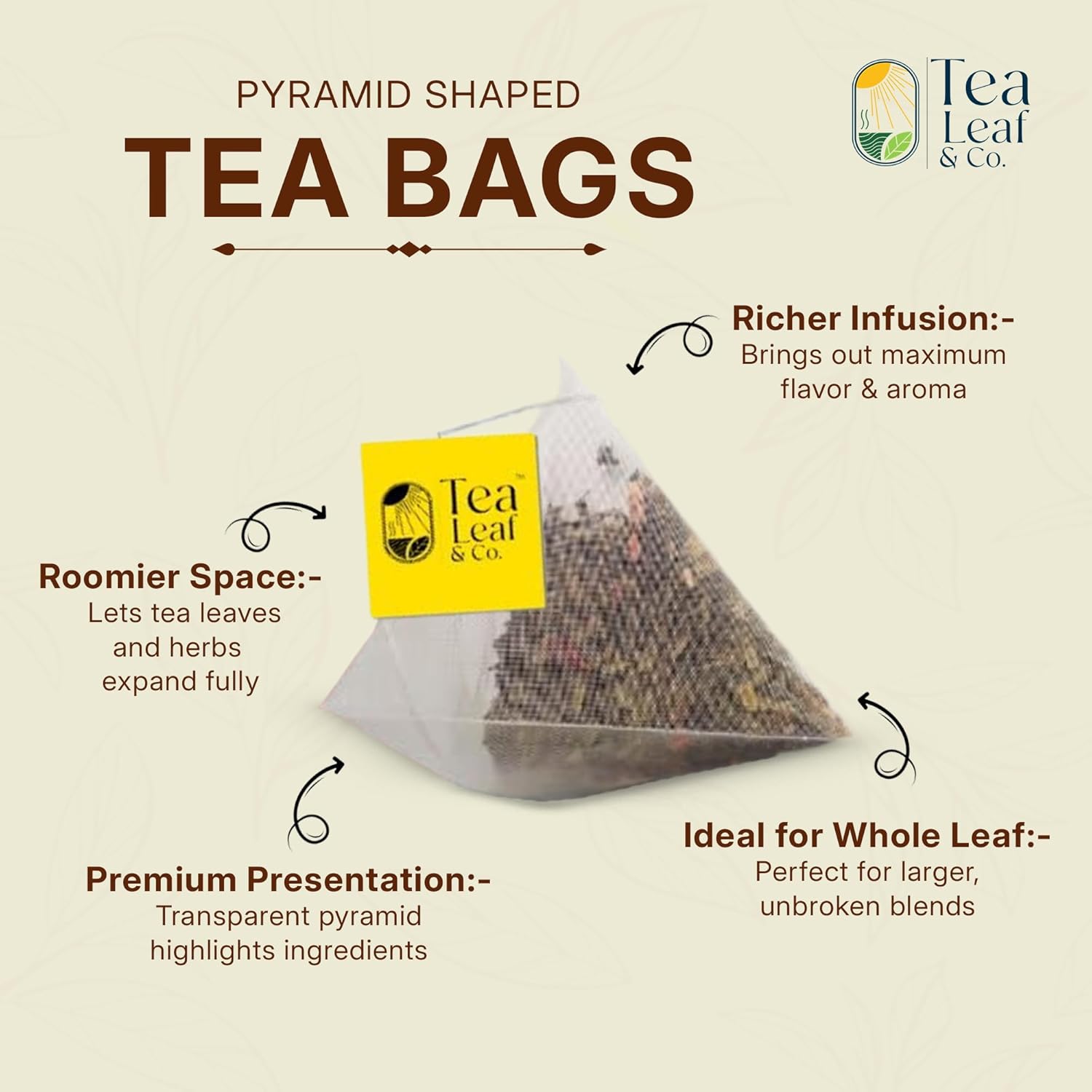 Tealeaf & Co. Turmeric Ginger Herbal Tea - Organic Ginger Turmeric Tea Bags with Fresh Herbs and Spices - Low Caffeine & Gluten Free - 100 Teabags (7.055oz/200gm)
