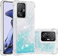 Vista 1 de Funda brillante con purpurina para Xiaomi 11T 5G, 11T Pro 5G, funda de arena movediza de silicona suave líquida TPU a prueba de golpes, funda
