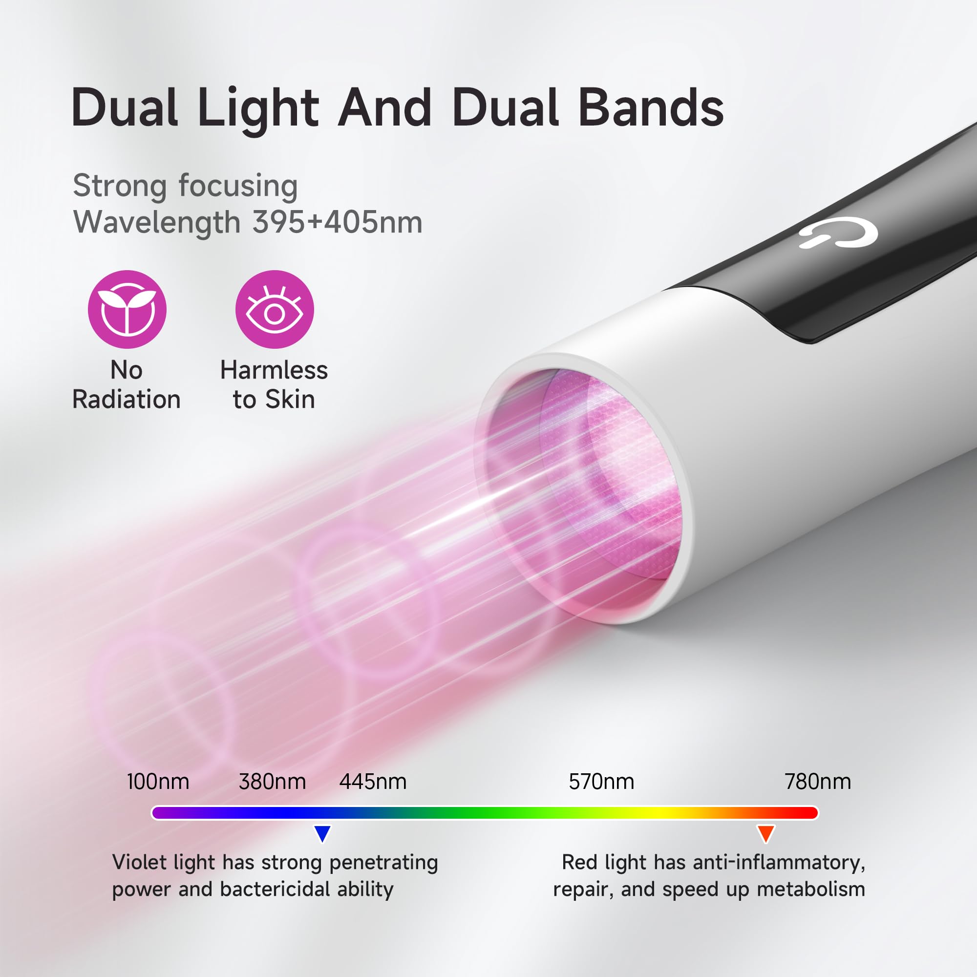 Halmai Lampada UV portatile a luce rossa per unghie in gel, senza fili e ricaricabile, con display LCD, trattamento con luce rossa messa a fuoco per gli occhi, stampaggio delle unghie ed effetto