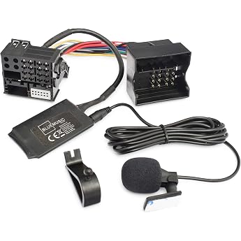 BlueMusic Bluetooth Hands-Free Music Adapter Compatible with BMW E39 E46 E53 X5 Z4 E83 X3 - Mini R50 R52 R53 with Boost CD/Navigation Radio Flat Pin 40pin Quadlock New Generation Radio