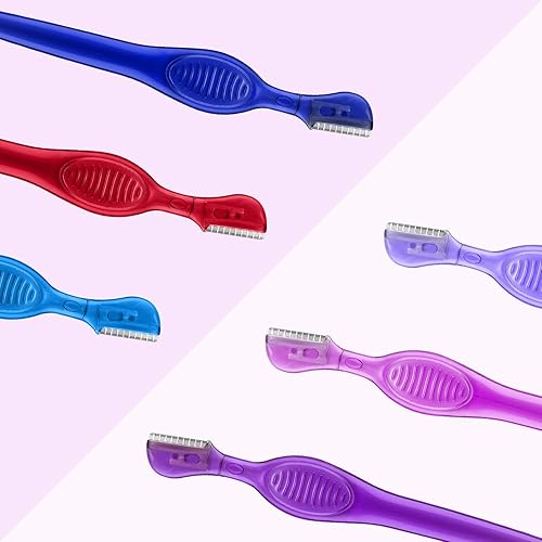 Miniatura 7 de 24 piezas de maquinilla de afeitar de cejas, mini afeitadora portátil de cejas multiusos, de acero inoxidable, herramientas de cuidado facial con