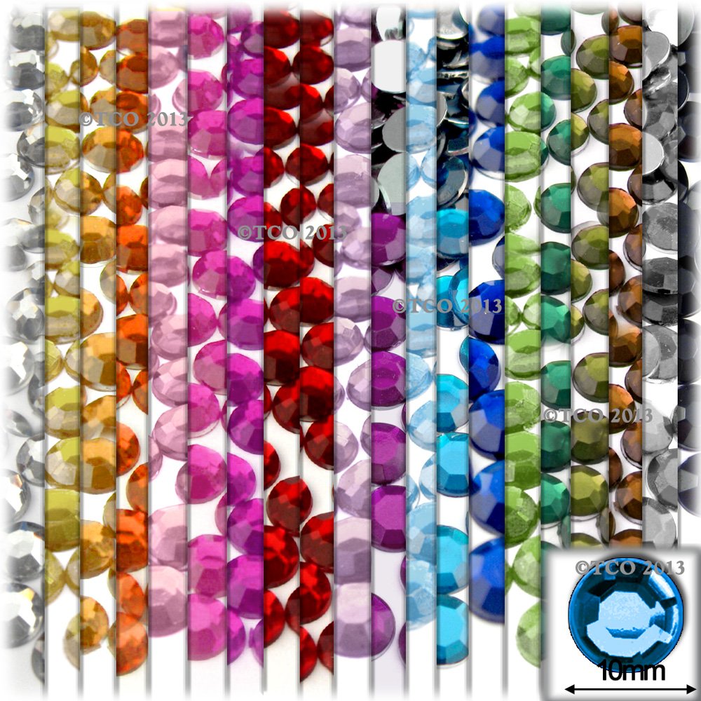 The Crafts Outlet 5-Pack Set (5X - 144-Piece), Round 10mm Rhinestones, Flatback, Red Tones