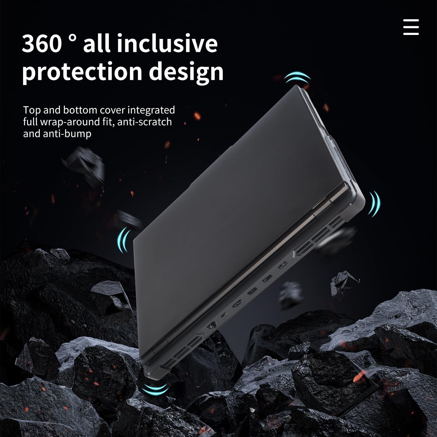 4-in-1 Laptop Case Set for 2024 Legion Pro 5 16IRX9/16ARX8/16IRX8 Protective Cover Legion Pro 5i Shell Set Shookproof Hard Case(Frosted Black)+Screen Film+Keyboard Cover