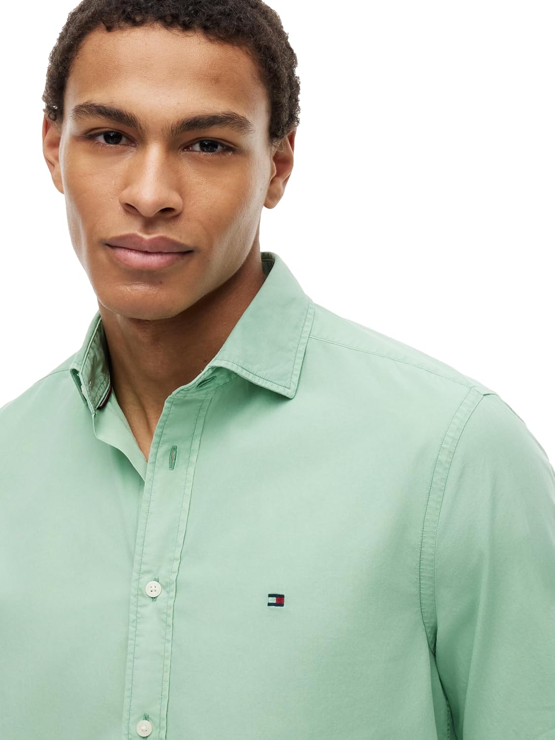 Tommy Hilfiger Men's Long Sleeve Poplin Shirts in Regular Fit, Men's Button Down Shirts, Also Available in Big and Tall