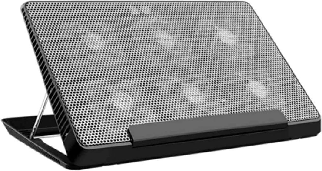 Laptop Cooling Pad with 6 Quiet Fans Light Laptop Cooler Stand with Dual USB for 12-17 Inch Laptop,Wind Speed Adjustable,Cooling Fan for Notebook Gaming Laptop