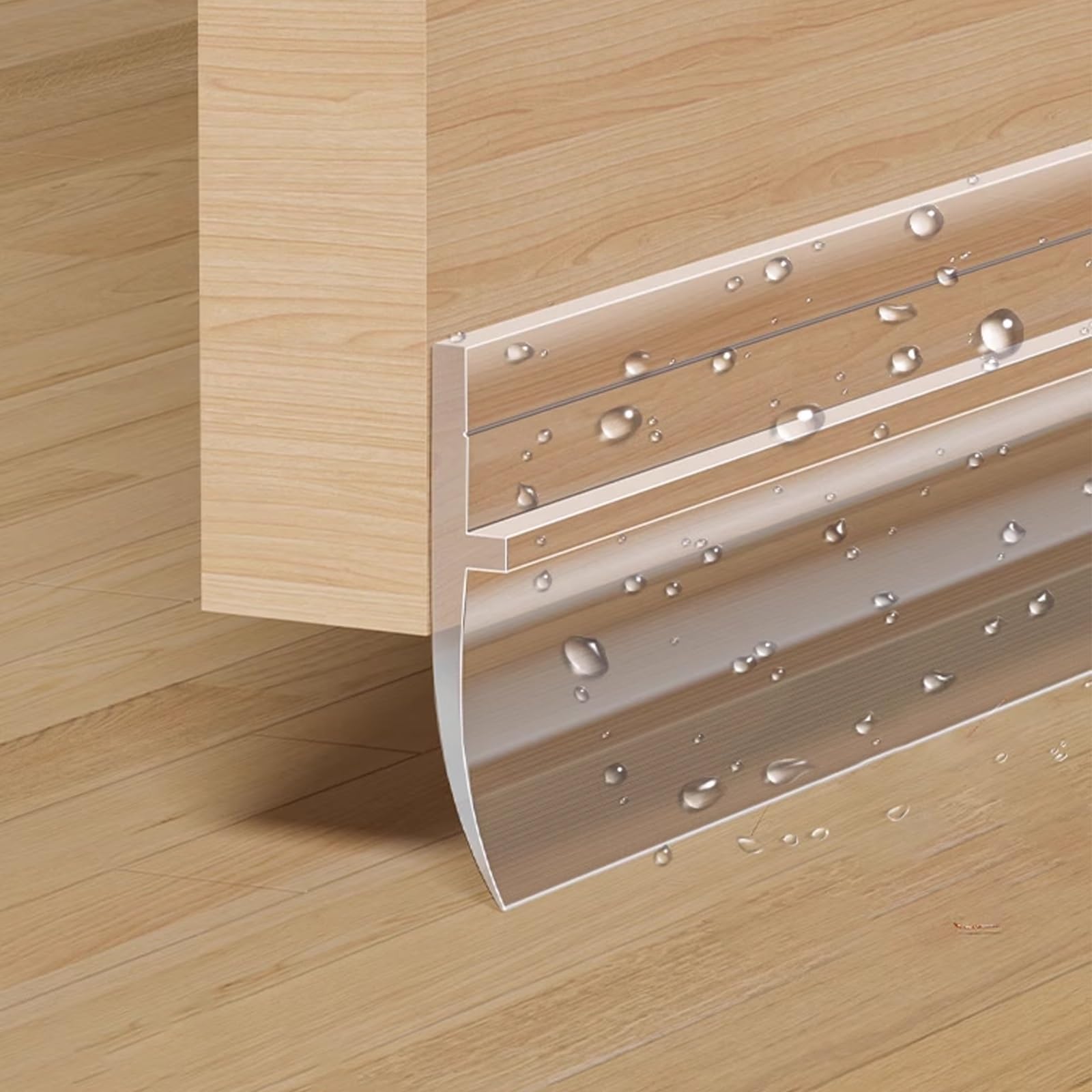 Duschkabinen Dichtungen Tür Unten Frei Zuschneidbar PVC-Material Übereinander Stapelbar Schwallschutzleiste Dusche Selbstklebend Geeignet für Badezimmertüren(A)