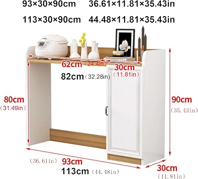 Coffee Bar Table with Storage Cabinet Sideboard Buffet Cabinet Folding Side Table Freestanding Pantry Cabinet for Kitchen Living Dining Room Entryway(B,Large)