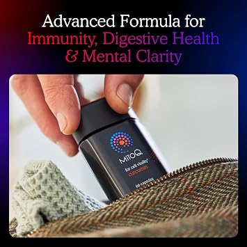 MitoQ Curcumin Longvida Lipidated Formula Mitochondria-targeted Antioxidant | Ultra Bioavailable & Sustained Action Free-Form Curcumin, 60 Capsules