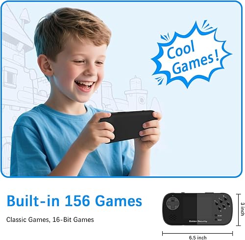 Miniatura 4 de Juego de mano para niños, consola de juegos retro con 156 videojuegos retro, consola de juegos de mano con batería recargable de 3.5 pulgadas,
