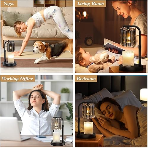 Miniatura 7 de Uflatek Lámpara calentadora de velas con temporizador regulable, lámpara de vela eléctrica con altura ajustable, calentador de cera para velas de