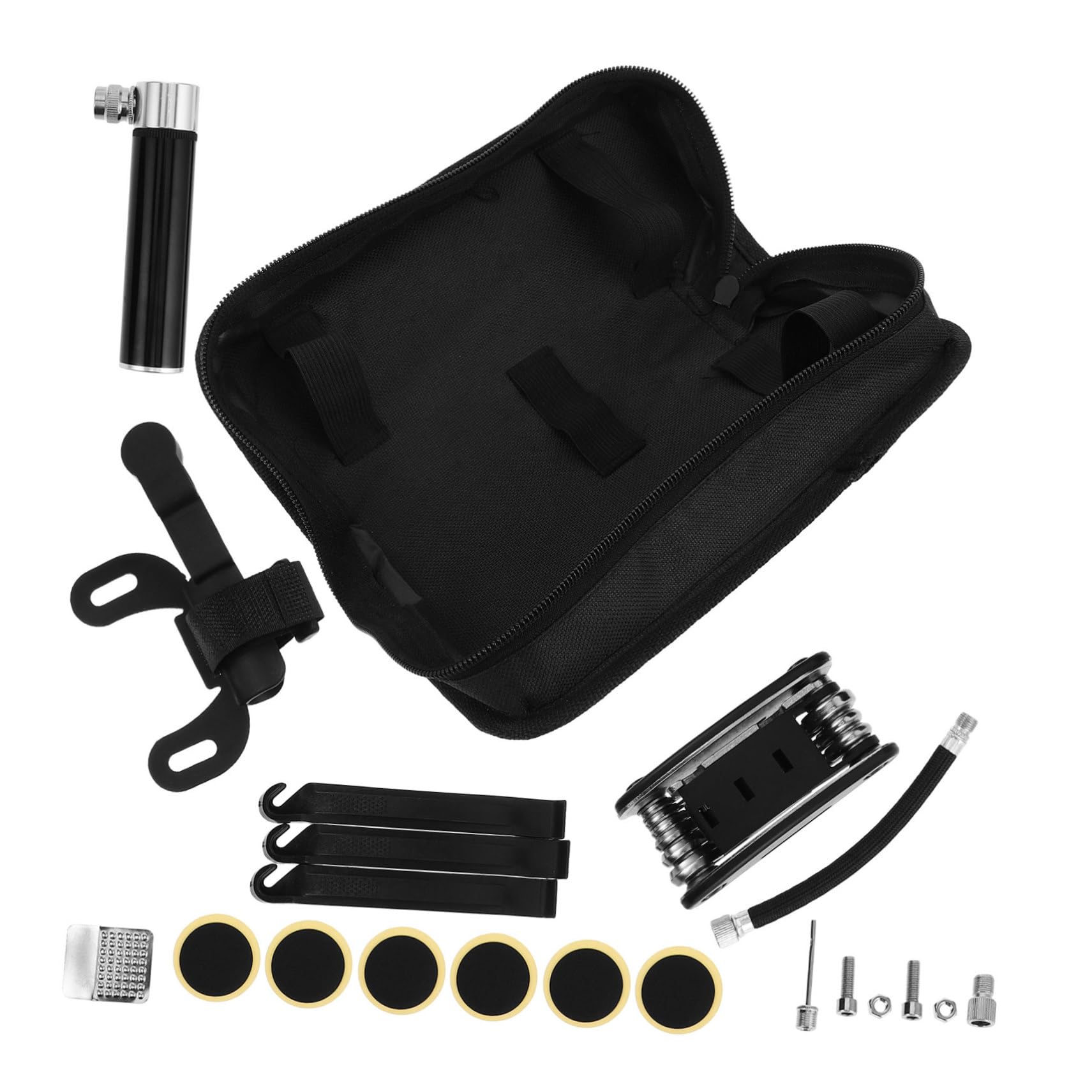 VICASKY 1 Set Bicycle Repair Tool Kit with Mini Pump Tire Levers and Patch Kit Essential Bike Maintenance Tools for Road and Mountain Bikes Compact and Portable for Quick Repairs