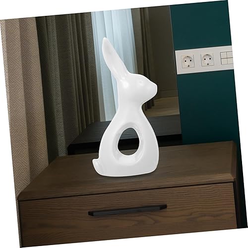 Miniatura 3 de Decoración de conejo de cerámica para el hogar, decoración china, mini animales de jardín, escultura de animales del zodiaco, conejo, decoración de