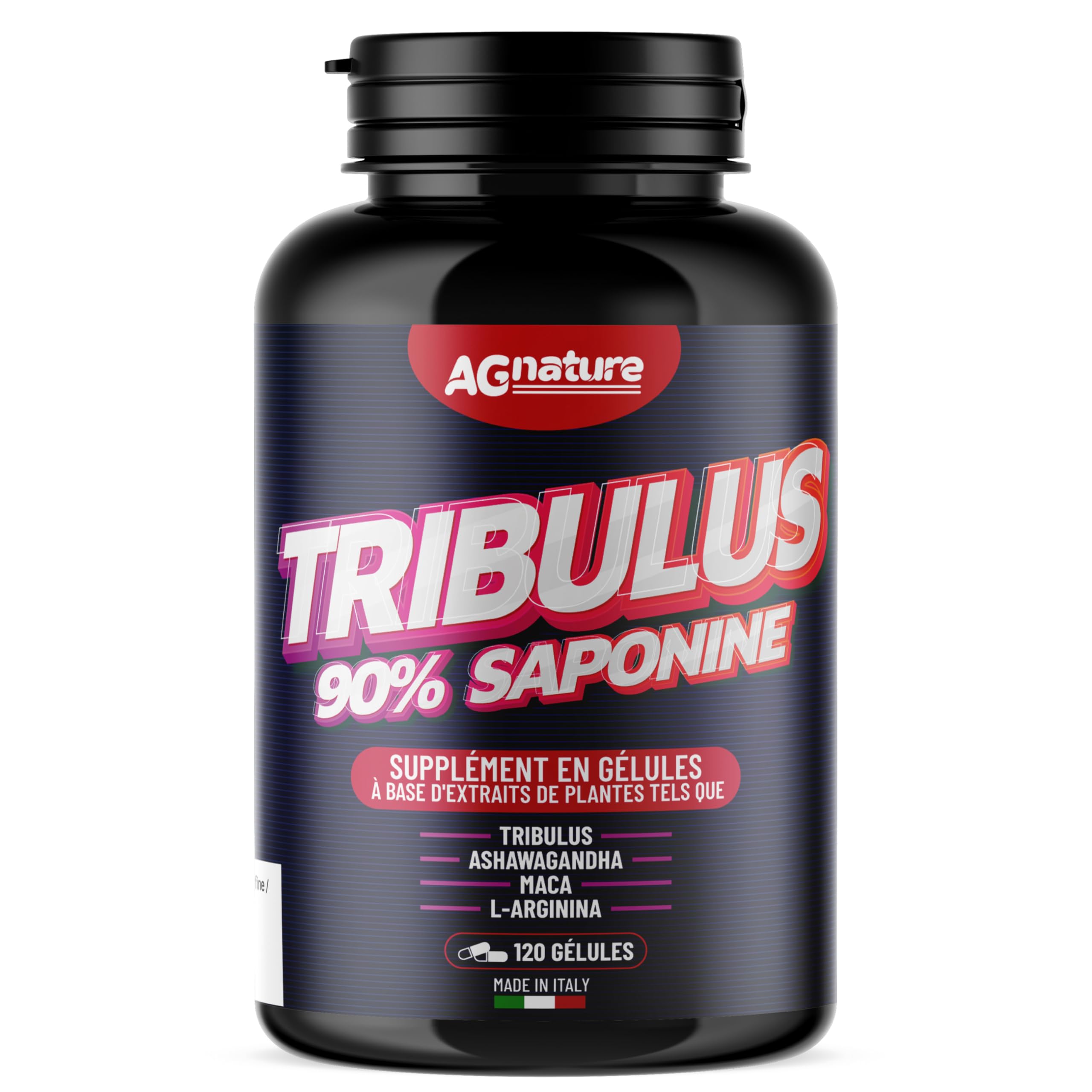 AG nature Tribulus Terrestris Alto Dosaggio 90% Saponine x Palestra - Integratore Uomo Naturale x Massa Muscolare con Maca Peruviana e Ashwagandha