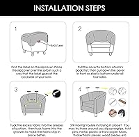 Vista 7 de NILUOH - Funda elástica para silla de club, cubierta elástica para silla de bañera, fundas para silla de barril, fundas para sillón, cubierta para 01