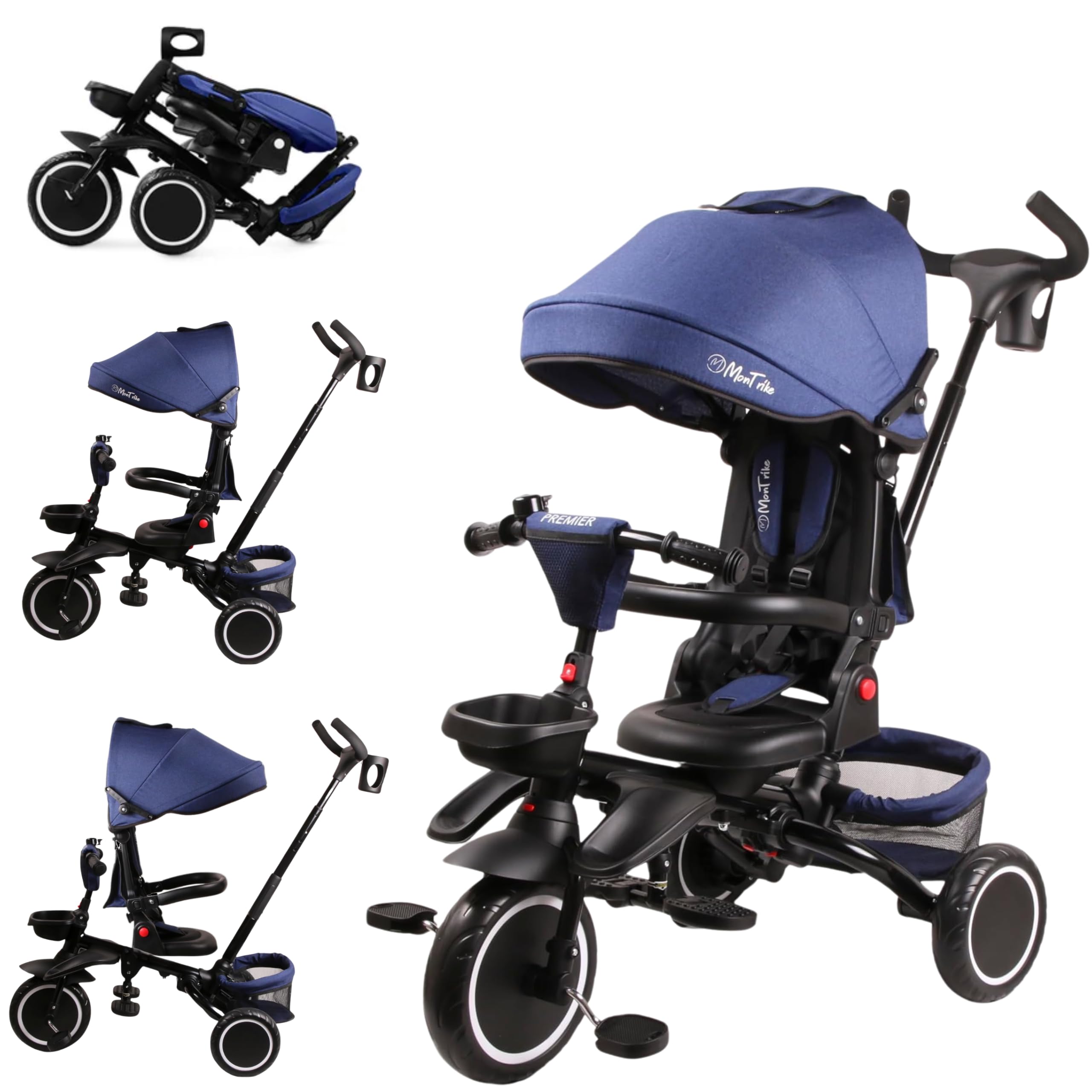 Triciclo Passeggino Evolutivo 6-in-1 Mondial Toys - Per Bambini 10 Mesi-5 Anni, Fino A 25kg, Rosa