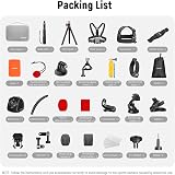 NEEWER Kit d'Accessoires pour Caméra d'Action 50en1 Compatible Avec GoProHero 131211 DJI OSMO 4 3 2 Insta360X4X3 SJCAM AKASO VicTsingAPEMAN Campark Sony Sports DV avec support poteau pour caméra GP-10 - 7