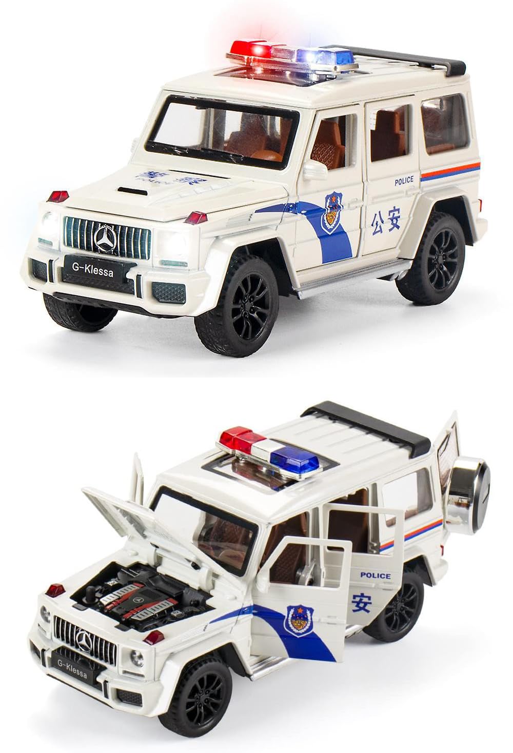 Magicwand® 1:32 Scale Die-Cast Amg G65 Police with Openable Doors,Pull Back Action,Blinking Headlights & Tail Lights【Pack of 1】【White】 (B0D8XNYZ6P) Amazon Price History, Amazon Price Tracker