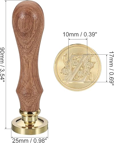 Miniatura 63 de PATIKIL Sello de cera del alfabeto E, sello de cera de sellado de letra inicial, clásico retro, 0.98 pulgadas, cabeza de latón retro extraíble