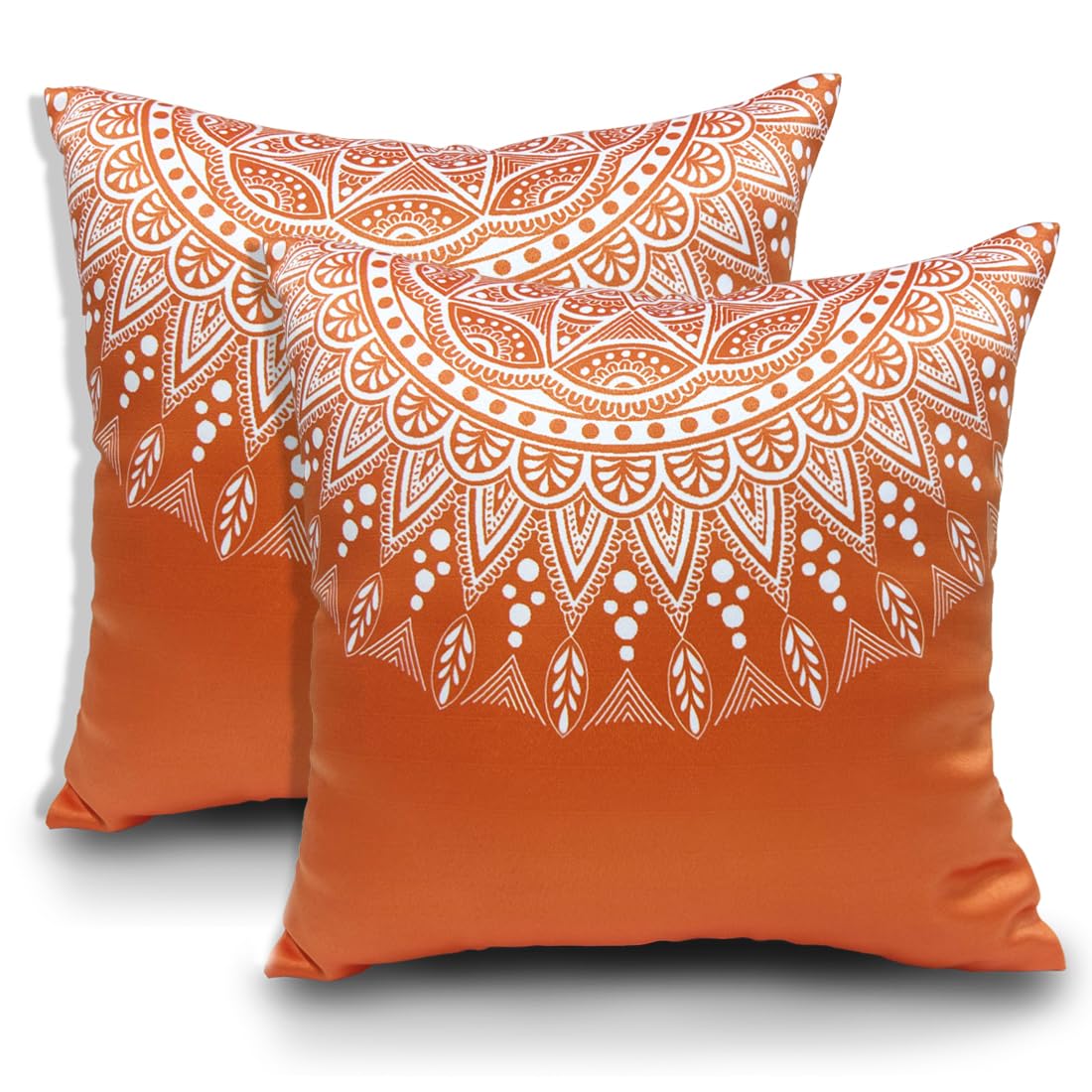 Furnishya Mandala Print Cushion Cover 16 inch x 16 inch with Invisible Zipper - Premium Stitched Sofa Cushion Cover Set of 2-image-13