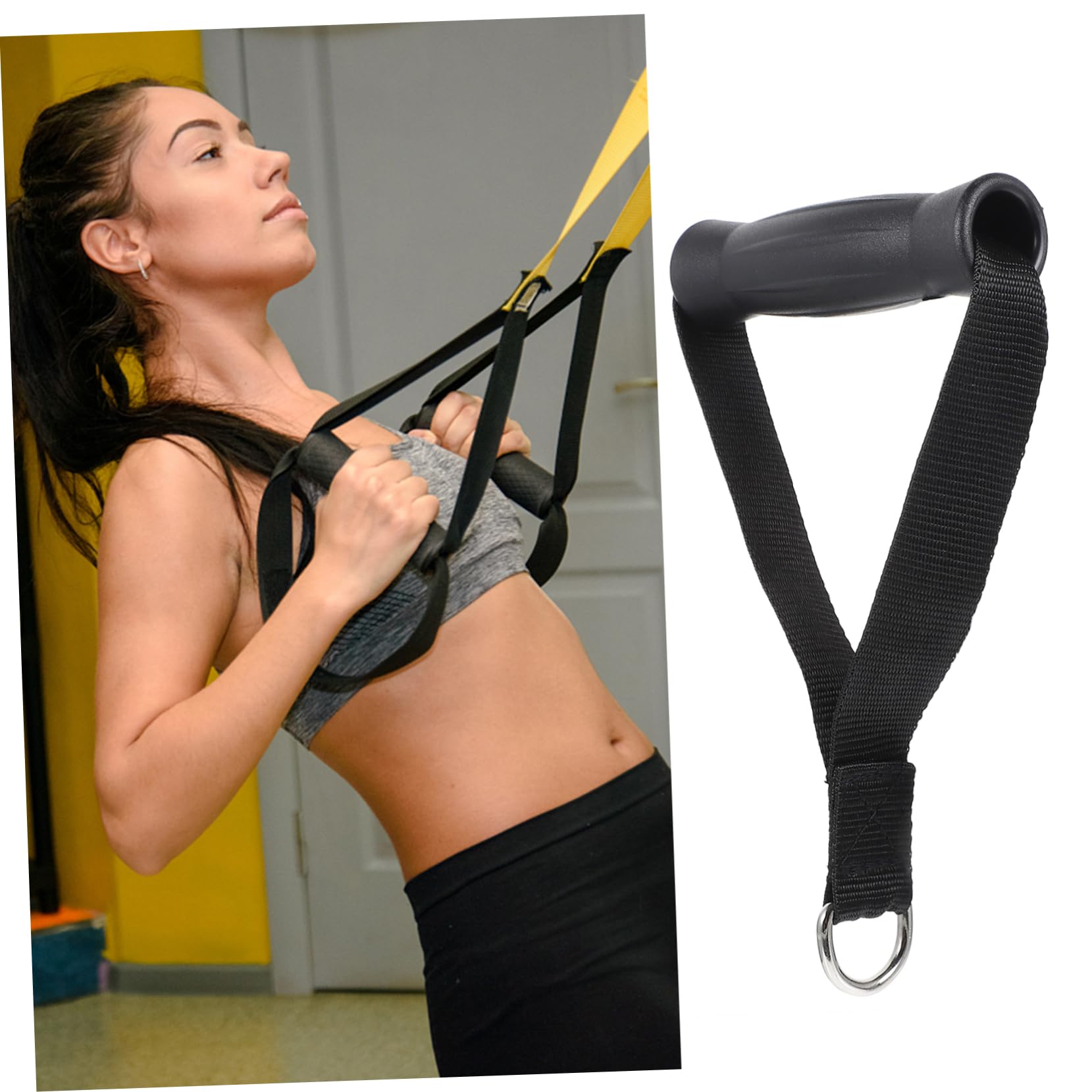 2Stücke Fitness Bizeps Griff Professionelle Zuggriffe für Krafttraining Widerstandsband Handgriffe Trainingszubehör für Fitnessstudio Armtraining und Workout Zubehör