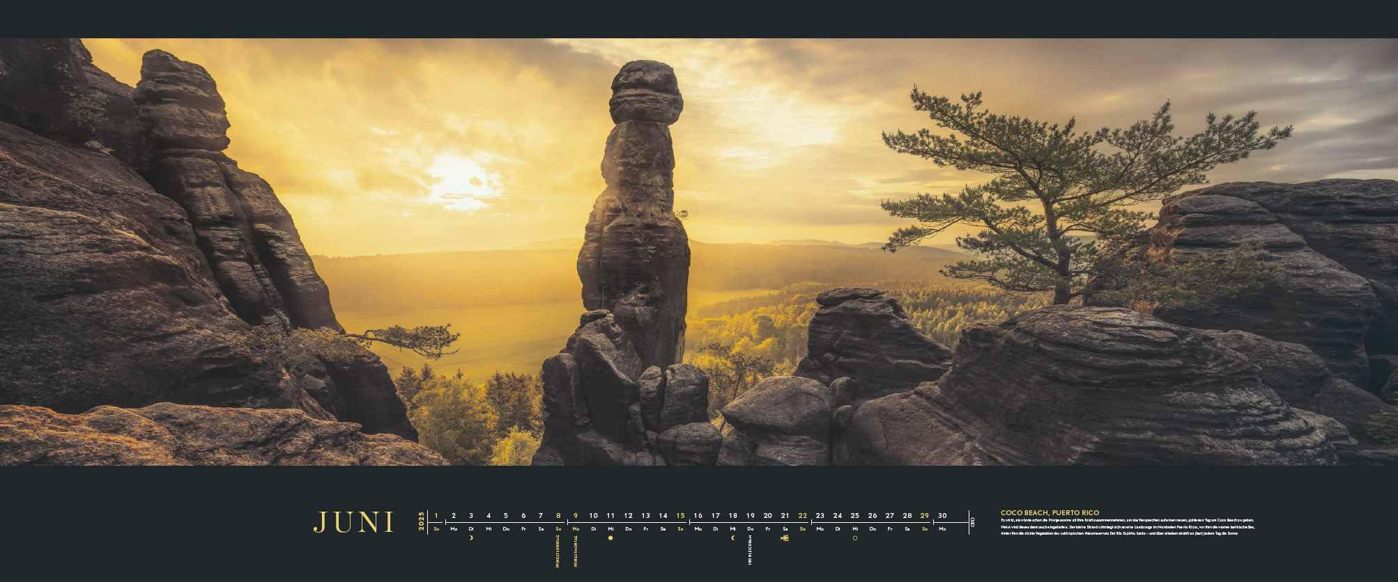 GEO - Panorama: Orte der Stille 2025 - Wandkalender für Ruhe und Besinnung, Großformat 120x50 cm, mit Bildern Ruhiger Refugien