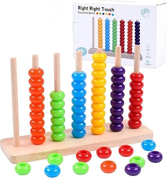 Color Matching Stacking Puzzle Game for Kids & Adults Fast-Paced Pattern Challenge Ring Stack Brain Teaser 2 Player Competitive Tabletop Game Night Set with Racks, 60 Rings
