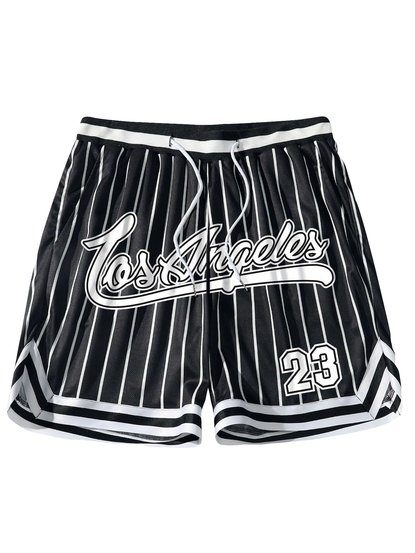 SHENHEMen's Summer Graphic Shorts Drawstring Waist Sports Track Shorts
