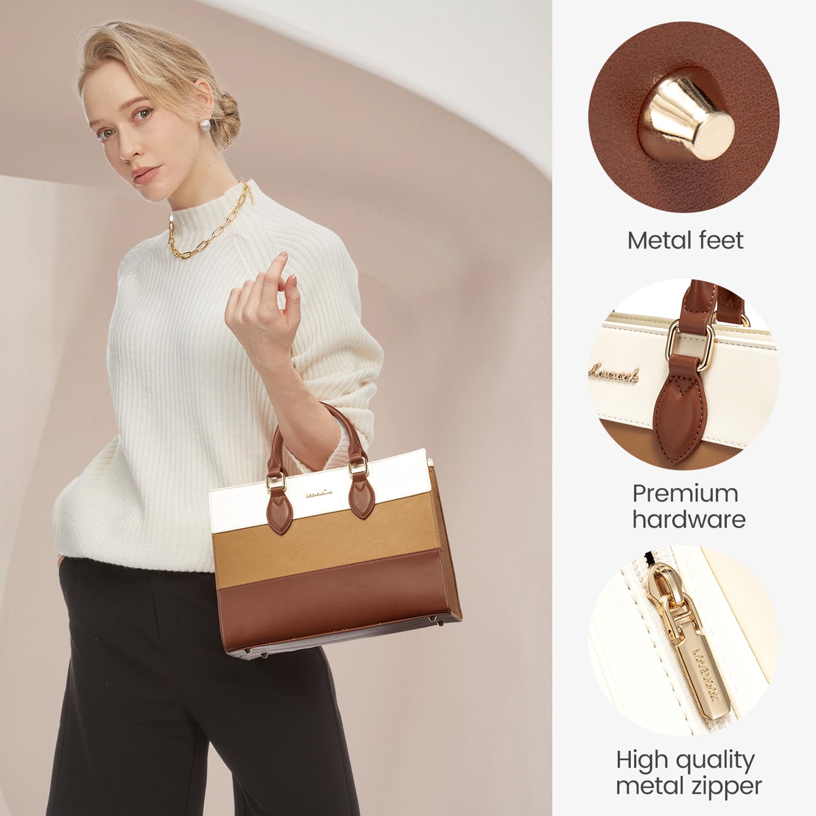 LOVEVOOK Purses for Women, Fashion Handbags for Women, Tote Bag PU Leather Shoulder Bag Top Handle Satchel for Lady