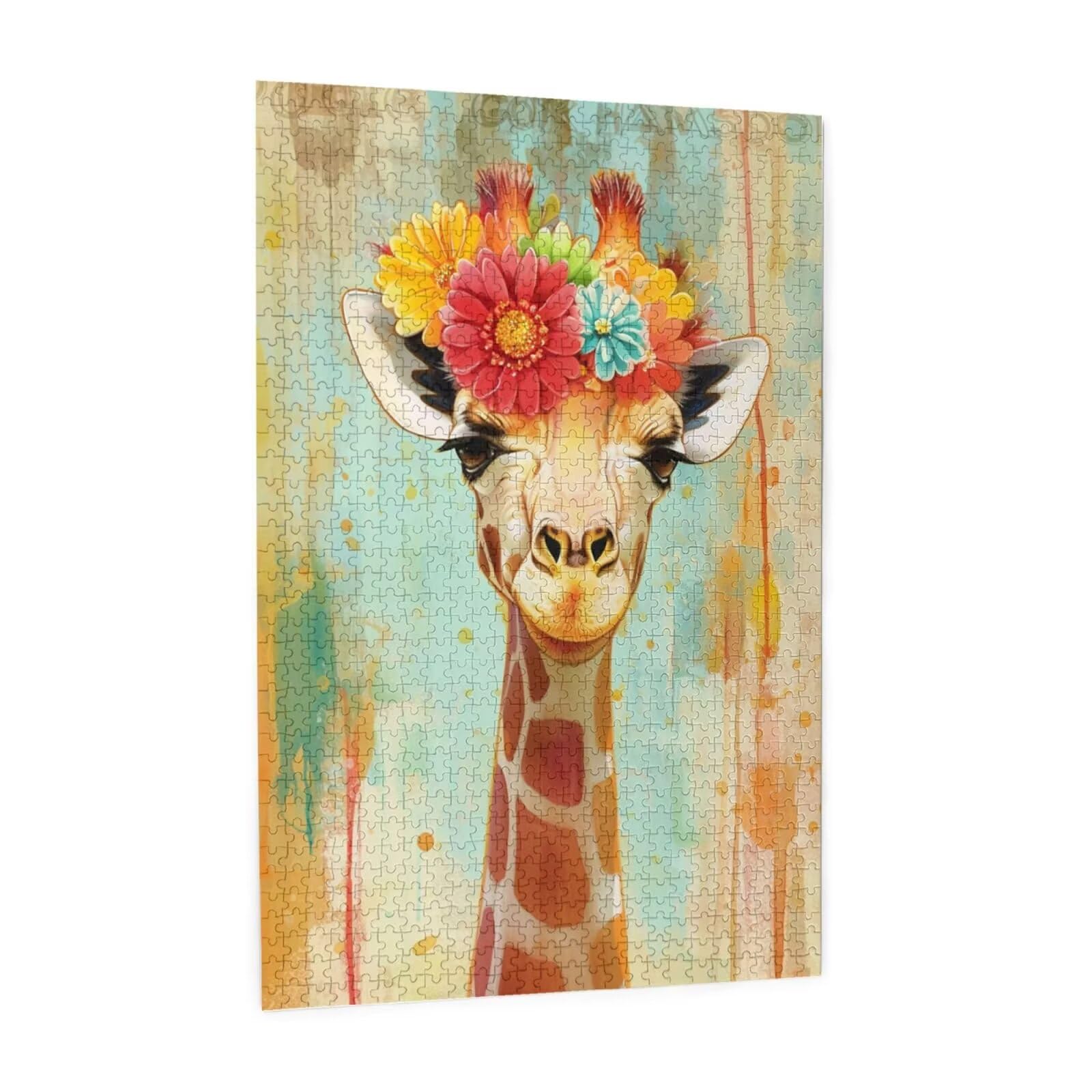 Girafe Puzzle Fleur 3000 Pièces Adultes, DIY Puzzles Classiques Art avec Boîte d'emballage et Photos de Référence, Relaxation/Soulagement du Stress/Jeux Amusants, Creatif Cadeau pour Femme M-1962