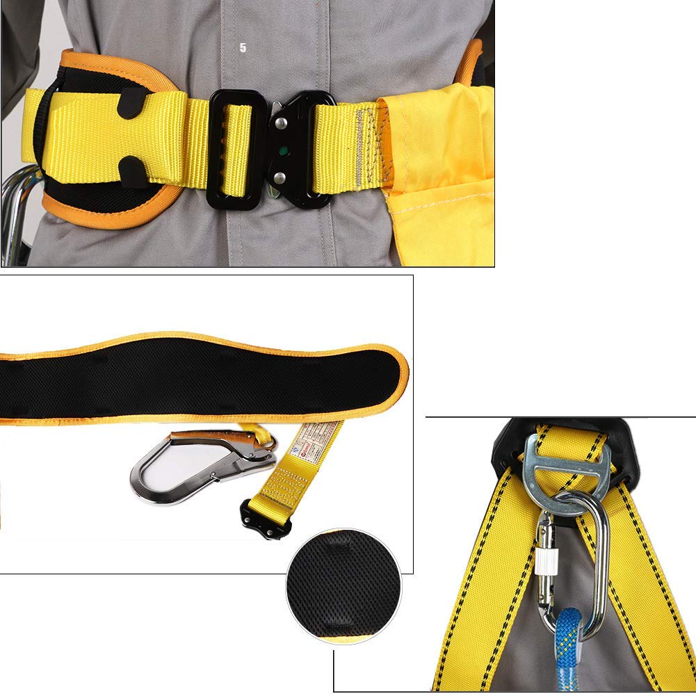 SwaYve Harnais de Sécurité Antichute, Protection Contre Les Chutes de La Moitié Du Corps Industriel, Kit de Harnais de Sécurité Pour La Protection de Sécurité Contre Les Chutes de Lanière