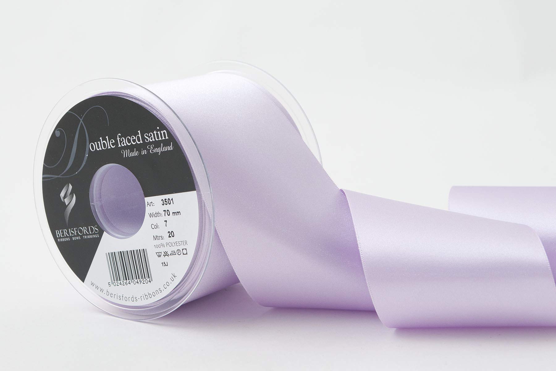 Berisfords Double Faced Satin Ribbon, Helio, 70 mm Width, 20 metre Length