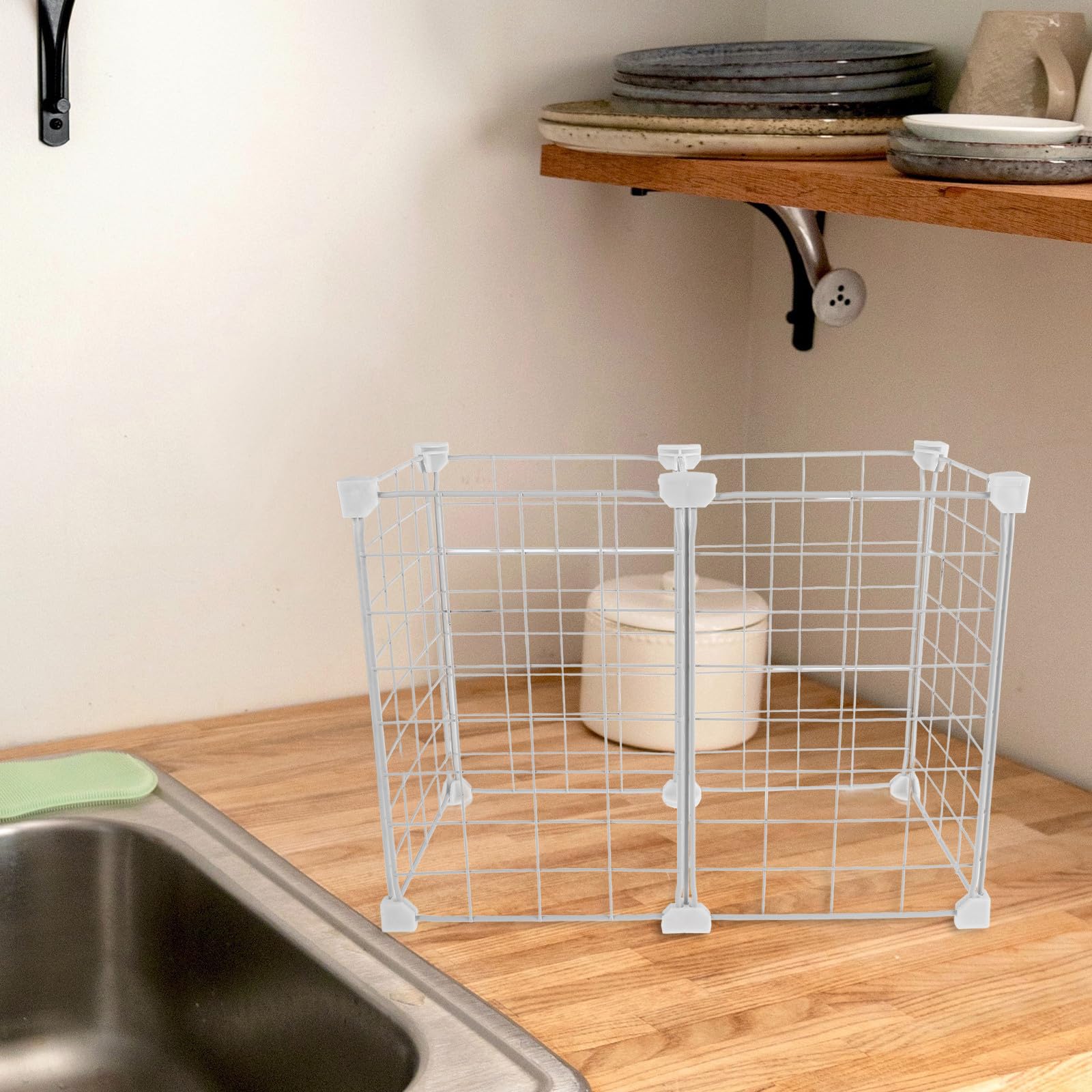 Contenedor Organizador Fácil de Instalar para Congelador Vertical de Hierro y Plástico Diseño en Rejilla para Crear Múltiples de Varios Estilos en Cocina y Varios Estilos