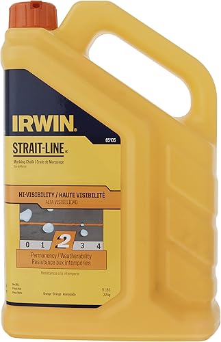 Miniatura 2 de IRWIN Herramientas STRAIT-LINE Tiza de marcado estándar, 5 libras, naranja fluorescente (65105)