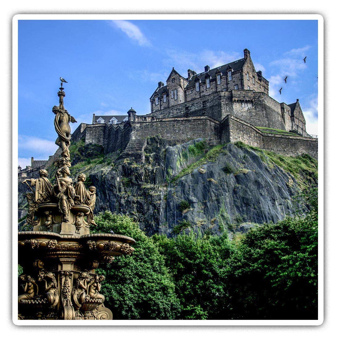 2 x 7.5cm Square Vinyl Stickers - Edinburgh Castle Scotland UK Scottish Decals 44936