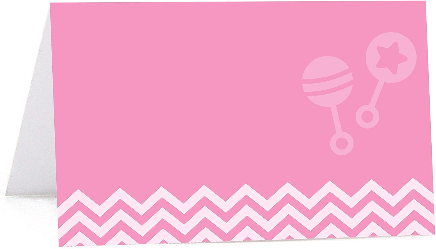 Andaz Press Pink Chevron Girl Baby Shower Collection, Table Tent Printable Place Cards, 20-Pack, For Dessert Table Candy Bar Catering Tented Food Cards, Signage