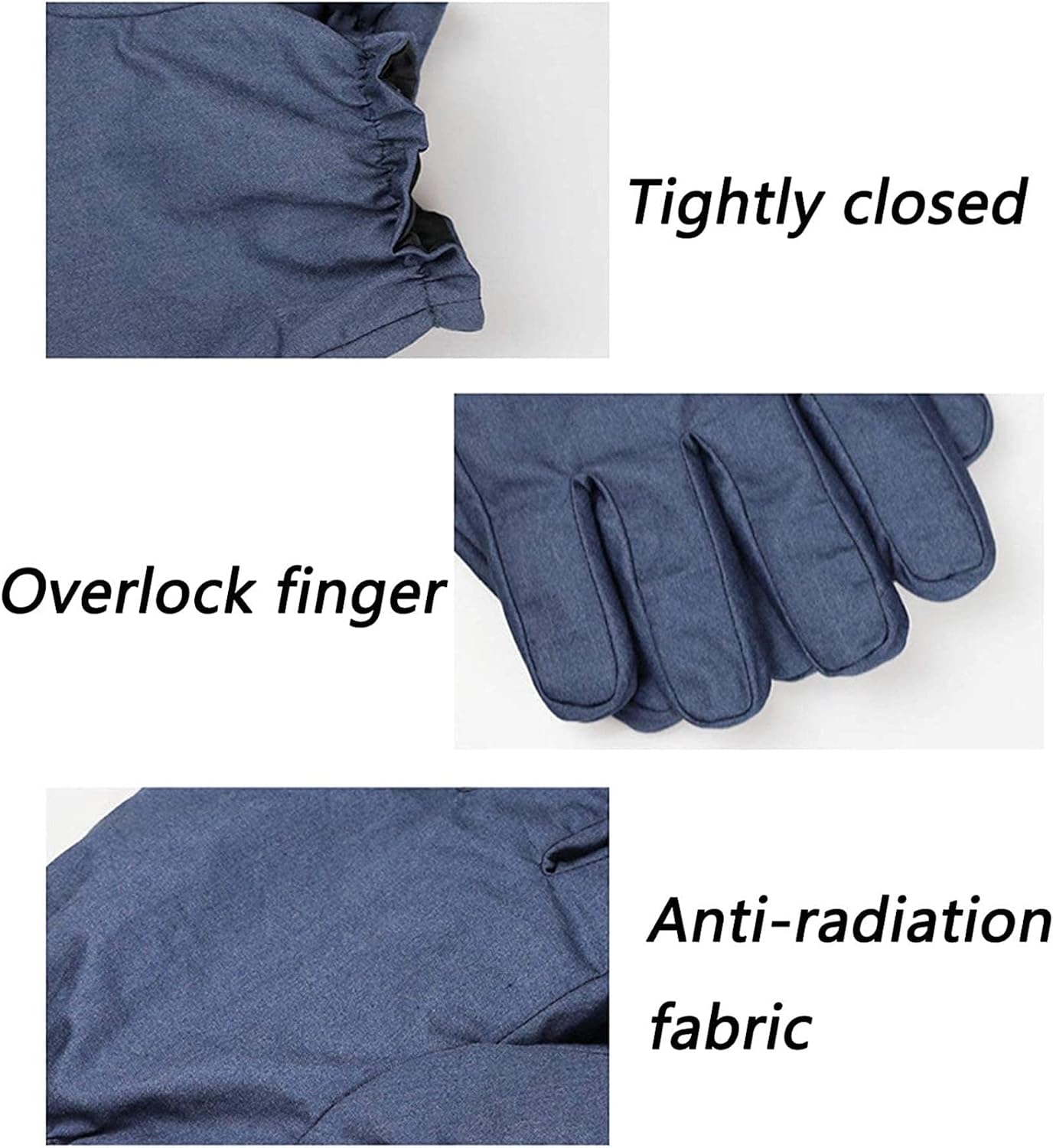 Radiation Protection Suit, Electromagnetic Radiation Protective Gloves 5G Anti-Radiation,50% Silver Fiber,XL MU415 (Color : 75% Silver Fiber, Size : Large)