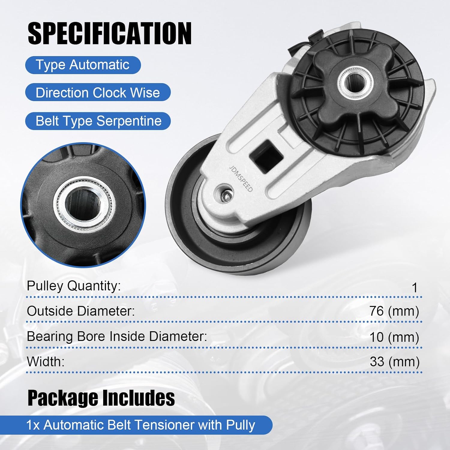 JDMSPEED New Belt Tensioner Pully Replacement For Dodge Ram Cummins 5.9L Diesel 1989-2002 12V 24V