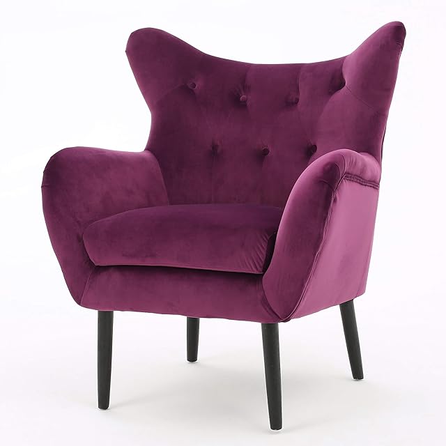 Christopher Knight Home Halifax | Velvet Button-Tufted Arm Chair | Fuchisa, Fuchsia