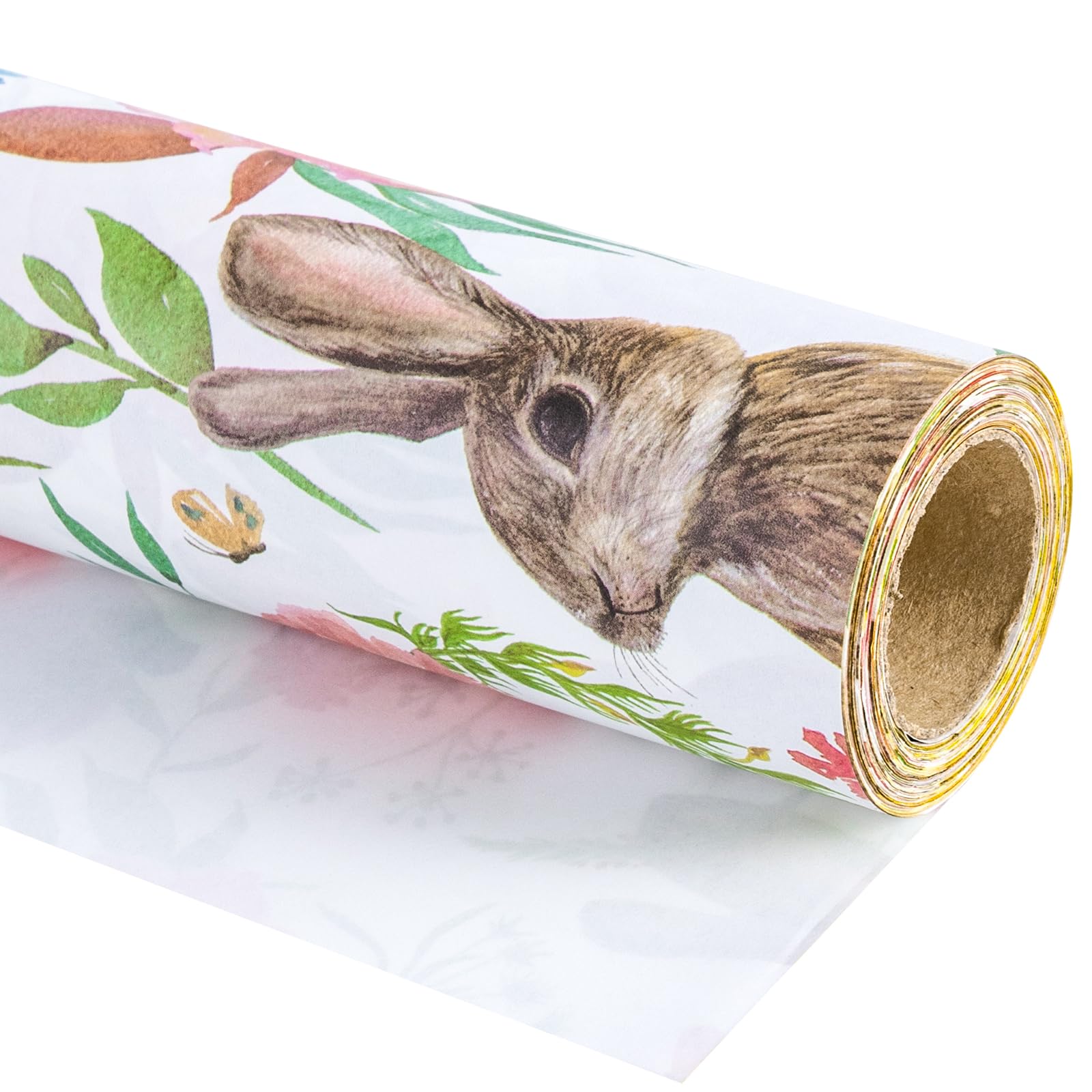 RUSPEPA Easter Wrapping Paper Roll - Mini Roll - Bunny and Flower Design Great for Easter, Holiday and Party - 43.2cm x 10m, Easter Bunny โ image 1