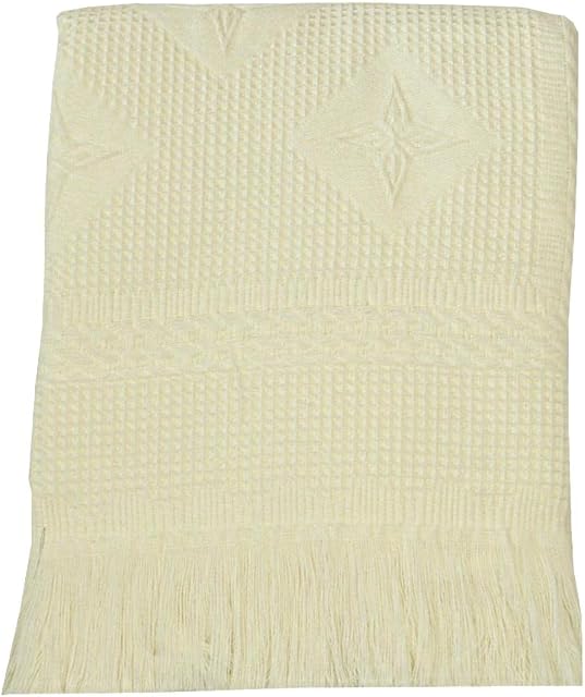 BabyPrem Baby Large Soft Acrylic Stars Shawl Blanket 122 x 122cm Cream