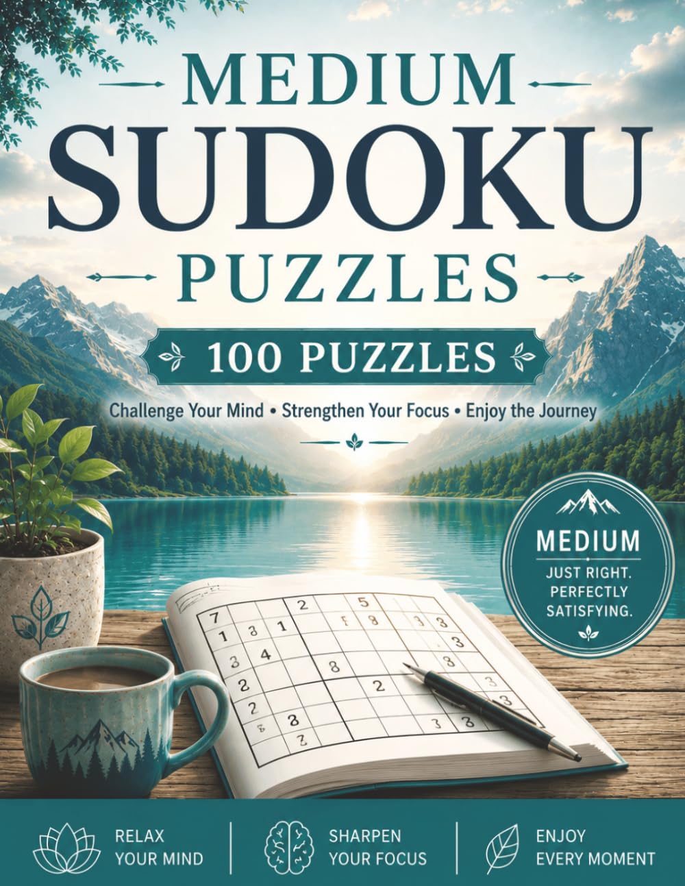 100 Medium Sudoku Puzzle: 100 Medium-Level Large Print Puzzles for Hours of Brain-Boosting Fun