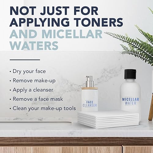 Miniatura 7 de Toallas faciales extragrandes de 100 % algodón puro, 50 paños desechables extra grandes para lavado facial, eliminación de maquillaje y cuidado del