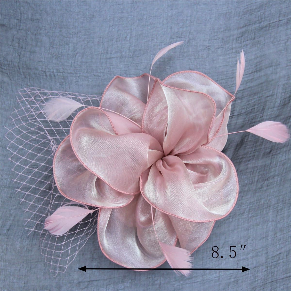 SAFERIN Women's Fascinators Feathers Tea Party Hat Veil Headband with Hair Clip for Cocktail Church - Image 6