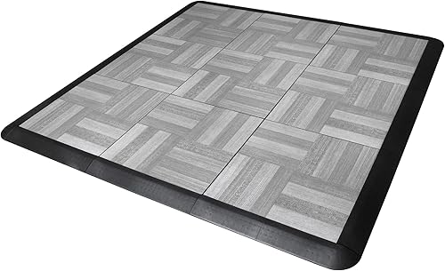 Vista 16 de Big Floors 3X3DKOAKFLOOR Kit de pista de baile modular de plástico ligero entrelazado (3 x 3 pies), roble oscuro, 21 piezas