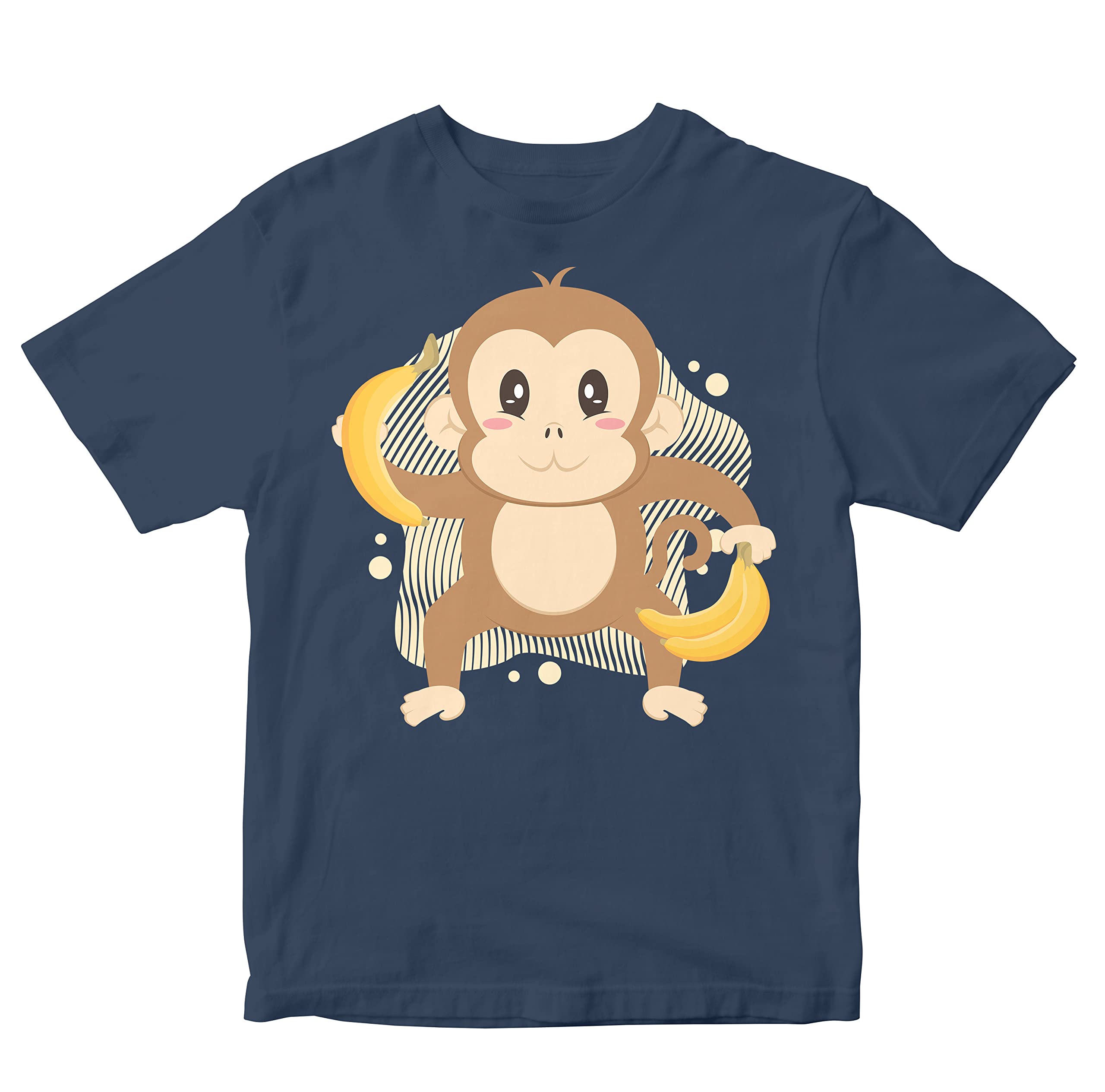 Heybroh Kids T-Shirt Cute Monkey Holding Bananas 100% Cotton Boy's Girl's  Regular Fit Unisex T-Shirt