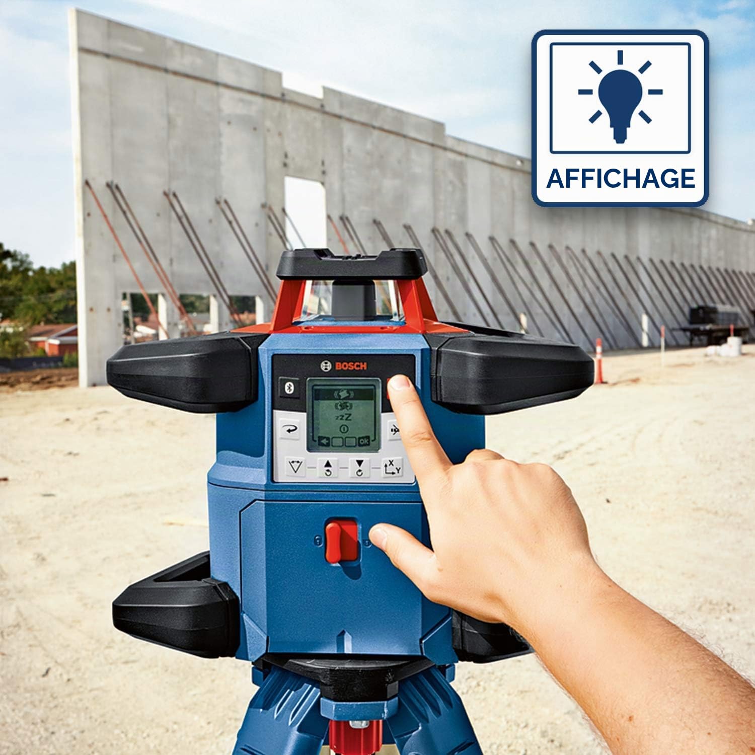 Bosch Professional Niveau laser rotatif 18 V GRL 600 CHV (avec fonction application, portée de fonctionnement : jusqu'à 600 m, dans un étui de transport)
